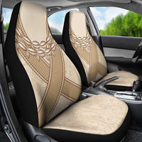 Mauri Ribaberiki Kiribati Car Seat Cover Cowrie Shells Lei Palm Leaf Weaving