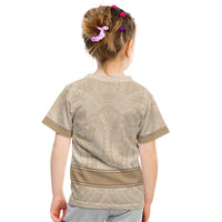 Mauri Ribaberiki Kiribati Kid T Shirt Cowrie Shells Lei Palm Leaf Weaving