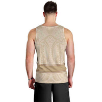 Mauri Ribaberiki Kiribati Men Tank Top Cowrie Shells Lei Palm Leaf Weaving
