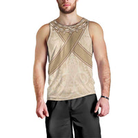 Mauri Ribaberiki Kiribati Men Tank Top Cowrie Shells Lei Palm Leaf Weaving