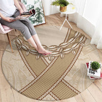 Mauri Ribaberiki Kiribati Round Carpet Cowrie Shells Lei Palm Leaf Weaving