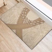 Mauri Ribaberiki Kiribati Rubber Doormat Cowrie Shells Lei Palm Leaf Weaving