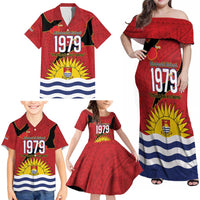 Mauri Kiribati Independence Day Family Matching Off Shoulder Maxi Dress and Hawaiian Shirt 1979 Proud National Frigatebird