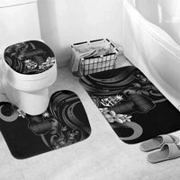 Black Hafa Adai Guam Bathroom Set Chamorro Latte Stone Hand With Plumeria - Polynesian Pride