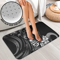 Black Hafa Adai Guam Bathroom Set Chamorro Latte Stone Hand With Plumeria - Polynesian Pride