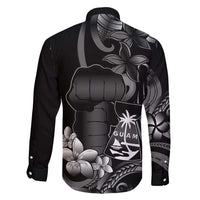 Black Hafa Adai Guam Family Matching Tank Maxi Dress and Hawaiian Shirt Chamorro Latte Stone Hand With Plumeria