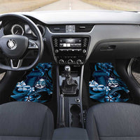Blue Hafa Adai Guam Car Mats Chamorro Latte Stone Hand With Plumeria