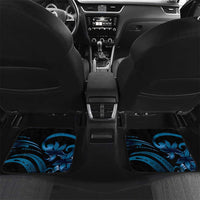 Blue Hafa Adai Guam Car Mats Chamorro Latte Stone Hand With Plumeria