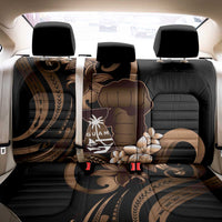 Brown Hafa Adai Guam Back Car Seat Cover Chamorro Latte Stone Hand With Plumeria