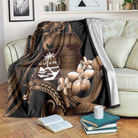 Brown Hafa Adai Guam Blanket Chamorro Latte Stone Hand With Plumeria