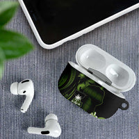 Green Hafa Adai Guam AirPods Case Chamorro Latte Stone Hand With Plumeria LT14 - Polynesian Pride