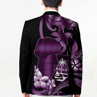 Purple Hafa Adai Guam Blazer Chamorro Latte Stone Hand With Plumeria - Polynesian Pride