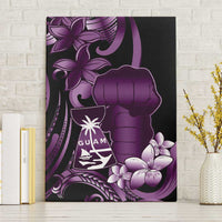 Purple Hafa Adai Guam Canvas Wall Art Chamorro Latte Stone Hand With Plumeria