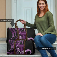 Purple Hafa Adai Guam Travel Bag Chamorro Latte Stone Hand With Plumeria - Polynesian Pride