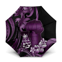 Purple Hafa Adai Guam Umbrella Chamorro Latte Stone Hand With Plumeria - Polynesian Pride