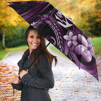 Purple Hafa Adai Guam Umbrella Chamorro Latte Stone Hand With Plumeria - Polynesian Pride