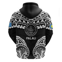 Palau Constitution Day Zip Hoodie Belau Seal With Polynesian Pattern - Black LT14 - Polynesian Pride