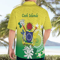 Cook Islands Independence Day Hawaiian Shirt Kuki Airani Tiare Maori Polynesian Pattern - Green