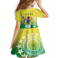 Cook Islands Independence Day Kid Short Sleeve Dress Kuki Airani Tiare Maori Polynesian Pattern - Green LT14 - Polynesian Pride