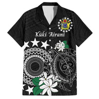 Cook Islands Independence Day Hawaiian Shirt Kuki Airani Tiare Maori Polynesian Pattern - Black