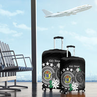 Cook Islands Independence Day Luggage Cover Kuki Airani Tiare Maori Polynesian Pattern - Black LT14 - Polynesian Pride