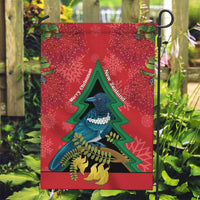 New Zealand Christmas In July Garden Flag Kowhai Tui Bird With Pohutukawa - Red