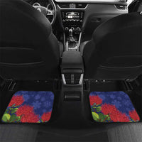 New Zealand Christmas In July Car Mats Kowhai Tui Bird With Pohutukawa - Blue