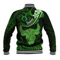 Polynesian Pride Taurus Zodiac Baseball Jacket Astrological Sign Tribal Plumeria Green Galaxy LT14 - Polynesian Pride