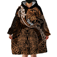 Polynesian Pride Virgo Zodiac Wearable Blanket Hoodie Astrological Sign Tribal Plumeria Brown Galaxy LT14 - Polynesian Pride