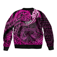 Polynesian Pride Libra Zodiac Bomber Jacket Astrological Sign Tribal Plumeria Pink Galaxy LT14 - Polynesian Pride