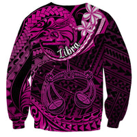 Polynesian Pride Libra Zodiac Sweatshirt Astrological Sign Tribal Plumeria Pink Galaxy LT14 - Polynesian Pride