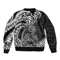 Polynesian Pride Scorpio Zodiac Sleeve Zip Bomber Jacket Astrological Sign Tribal Plumeria Black LT14 - Polynesian Pride