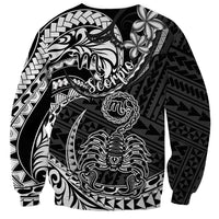 Polynesian Pride Scorpio Zodiac Sweatshirt Astrological Sign Tribal Plumeria Black LT14 - Polynesian Pride