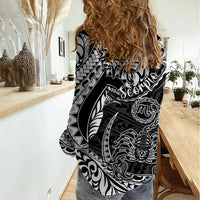 Polynesian Pride Scorpio Zodiac Women Casual Shirt Astrological Sign Tribal Plumeria Black LT14 - Polynesian Pride