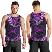 Polynesian Pride Sagittarius Zodiac Men Tank Top Astrological Sign Tribal Plumeria Purple Galaxy LT14 - Polynesian Pride