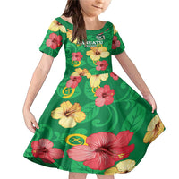 Custom Vanuatu Cricket Family Matching Mermaid Dress and Hawaiian Shirt 2024 Tropical Flowers Version