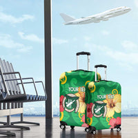 Custom Vanuatu Cricket Luggage Cover 2024 Tropical Flowers Version LT14 - Polynesian Pride