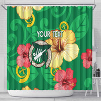 Custom Vanuatu Cricket Shower Curtain 2024 Tropical Flowers Version