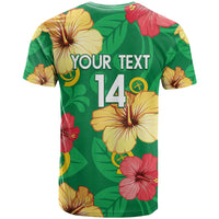 Custom Vanuatu Cricket T Shirt 2024 Tropical Flowers Version LT14 - Polynesian Pride