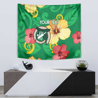 Custom Vanuatu Cricket Tapestry 2024 Tropical Flowers Version LT14 - Polynesian Pride