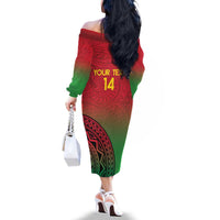 Custom Vanuatu Cricket Family Matching Off The Shoulder Long Sleeve Dress and Hawaiian Shirt 2024 Polynesian Pattern Sporty Style