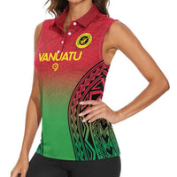 Custom Vanuatu Cricket Women Sleeveless Polo Shirt 2024 Polynesian Pattern Sporty Style LT14 - Polynesian Pride
