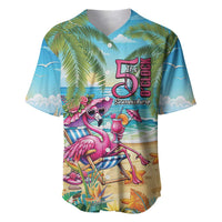 Flamingo Aloha Hawaii Baseball Jersey It's 5 O’Clock Somewhere Tropical Vibes - Polynesian Pride