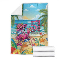 Flamingo Aloha Hawaii Blanket It's 5 O’Clock Somewhere Tropical Vibes - Polynesian Pride