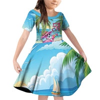 Flamingo Aloha Hawaii Family Matching Off Shoulder Short Dress and Hawaiian Shirt It's 5 O’Clock Somewhere Tropical Vibes - Polynesian Pride