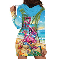 Flamingo Aloha Hawaii Hoodie Dress It's 5 O’Clock Somewhere Tropical Vibes - Polynesian Pride