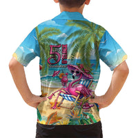 Flamingo Aloha Hawaii Kid Hawaiian Shirt It's 5 OClock Somewhere Tropical Vibes LT14 - Polynesian Pride
