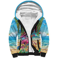 Flamingo Aloha Hawaii Sherpa Hoodie It's 5 O’Clock Somewhere Tropical Vibes - Polynesian Pride