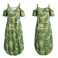 Aloha Hawaii Maia Couples Matching Summer Maxi Dress and Hawaiian Shirt Hawaiian Banana Stylized Stamp LT14 - Polynesian Pride