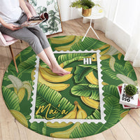 Aloha Hawaii Maia Round Carpet Hawaiian Banana Stylized Stamp LT14 - Polynesian Pride